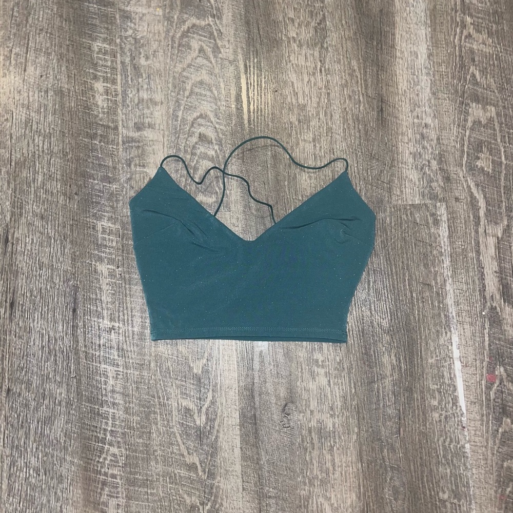 windsor green/blue crop tank top